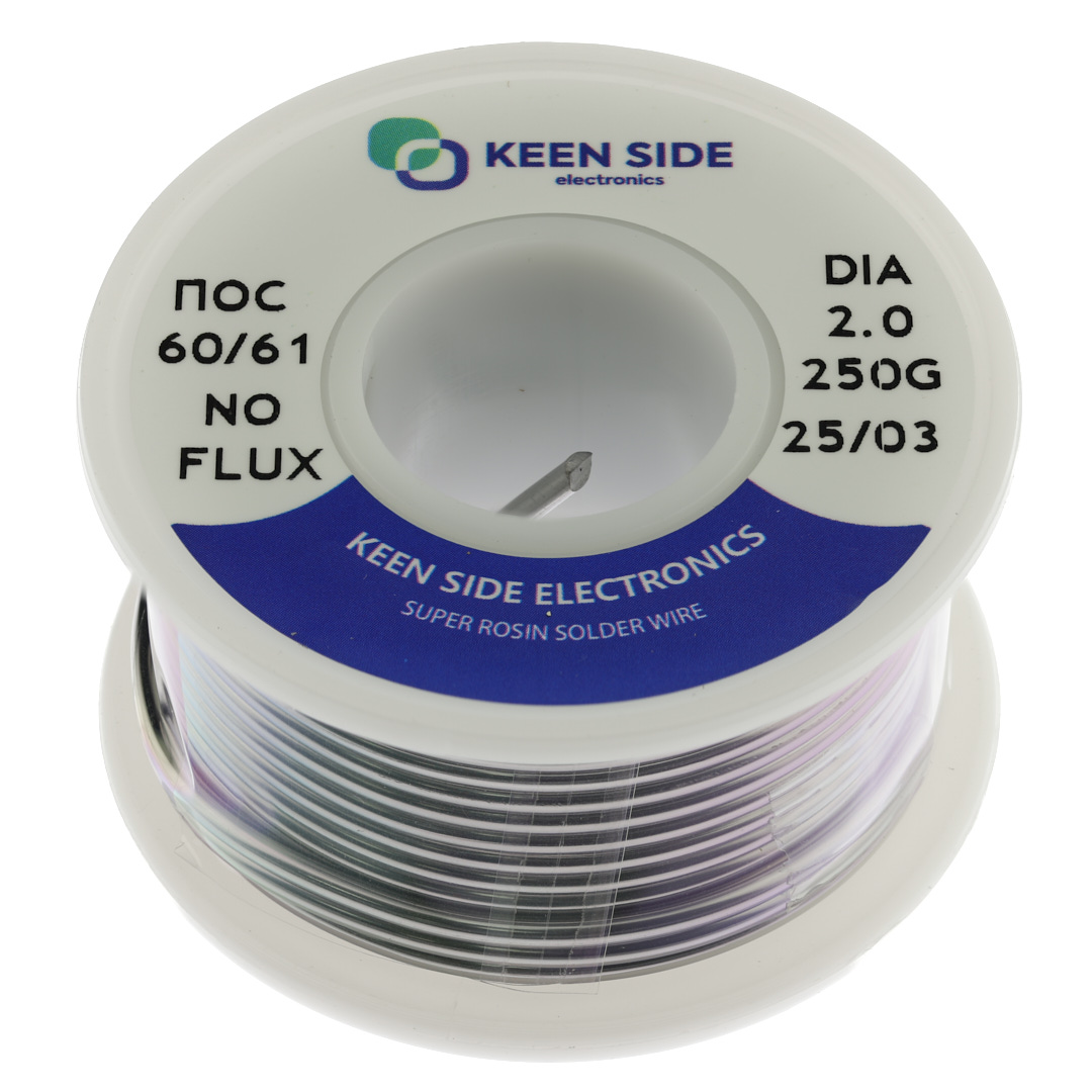 Припой Sn60/Pb40-d2.0-250g no-flux ПОС 60/61