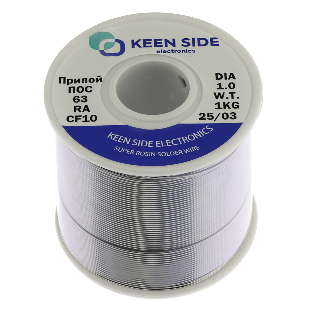 Припой Sn63/Pb37-d1.0-1000g flux RA KS10 ПОС 63