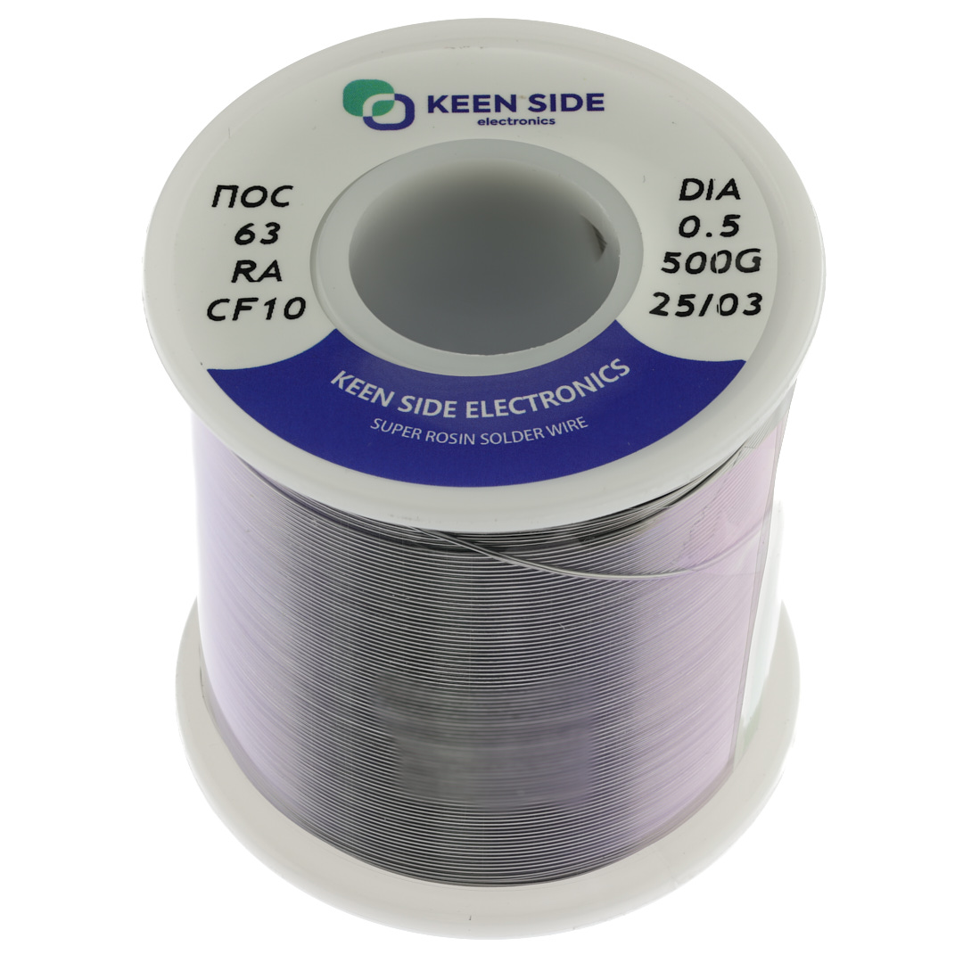 Припой Sn63/Pb37-d0.5-500g flux RA KS10 ПОС 63