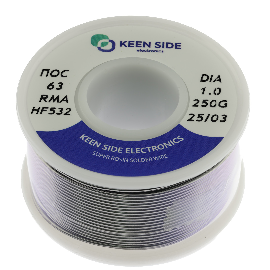 Припой Sn63/Pb37-d1.0-250g flux RMA KS532 ПОС 63