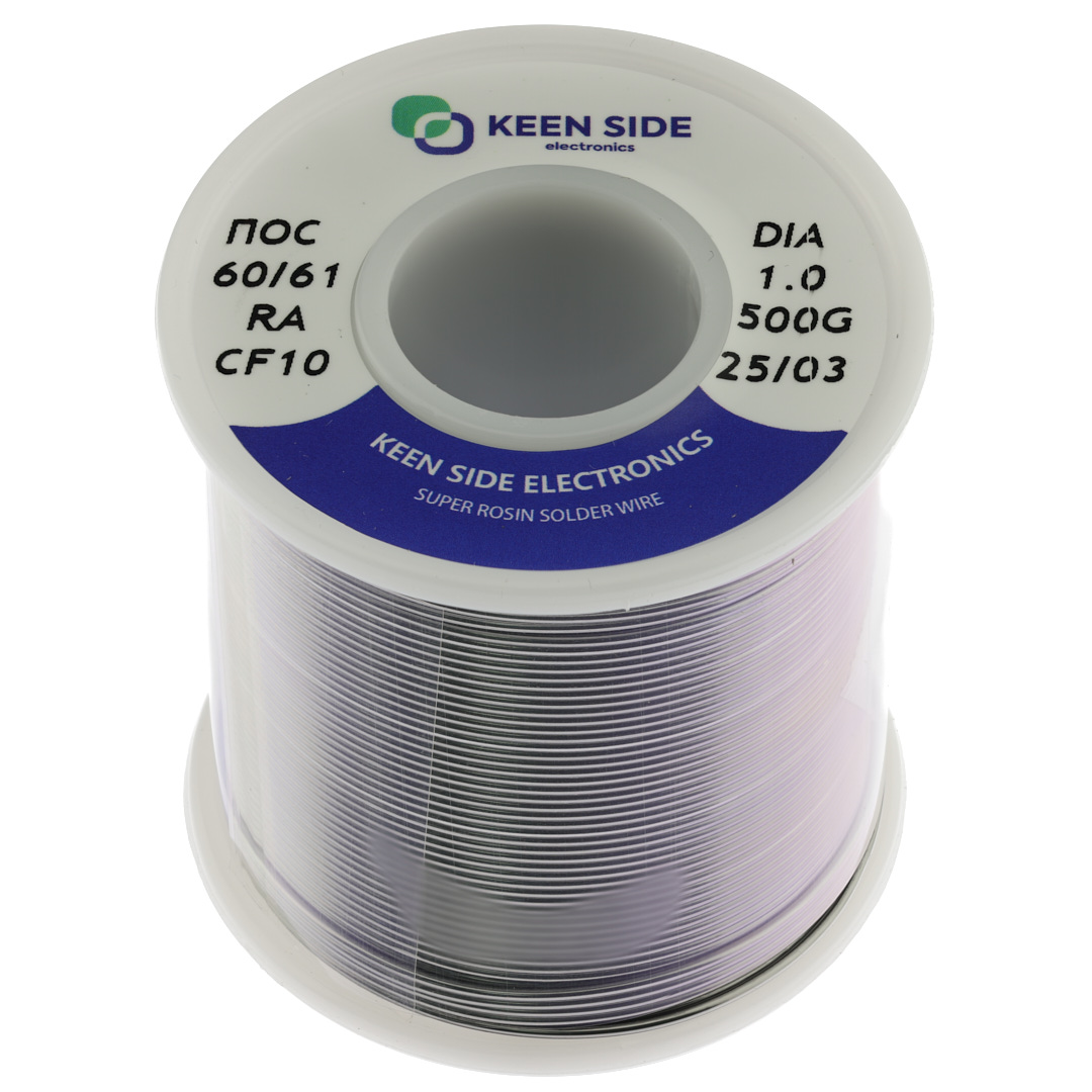 Припой Sn60/Pb40-d1.0-500g flux RA KS10 ПОС 60/61