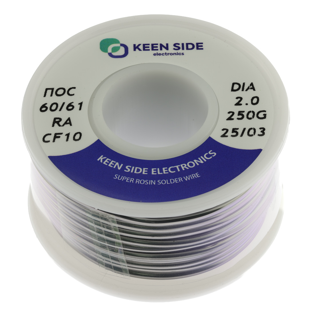 Припой Sn60/Pb40-d2.0-250g flux RA KS10 ПОС 60/61