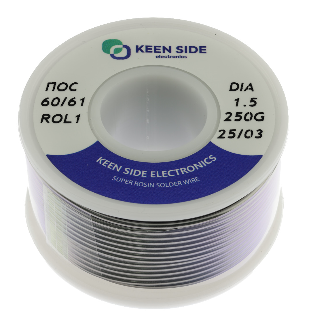 Припой Sn60/Pb40-d1.5-250g flux ROL1 ПОС 60/61