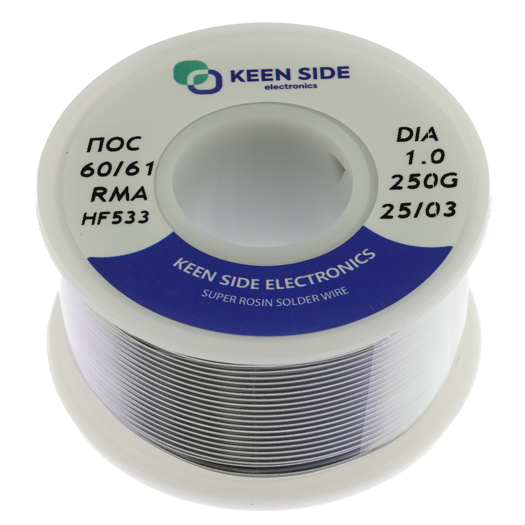 Припой Sn60/Pb40-d1.0-250g flux RMA KS533 ПОС 60/61