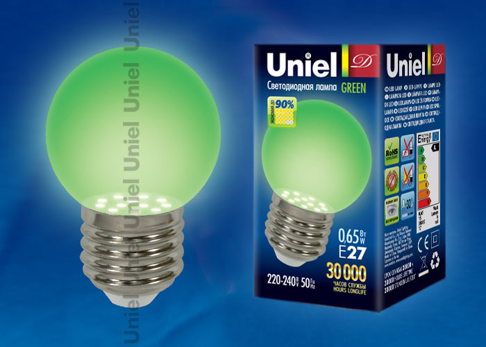 LED-G45-0, 65W/GREEN/E27